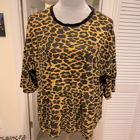 ASOS Leopard Cotton Babydoll Top